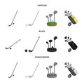 Vector design of and stick logo. Set of and golf stock vector illustration.