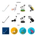 Vector design of and stick symbol. Set of and golf stock vector illustration.