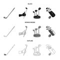 Vector illustration of and stick sign. Set of and golf vector icon for stock.