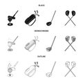 Vector design of and stick icon. Collection of and golf stock vector illustration. Royalty Free Stock Photo
