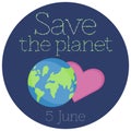 Vector illustration of a Sticker for World Environment Day.