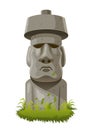 Vector Illustration of Stone Face on Easter Island