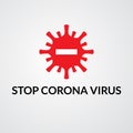Vector illustration of stop corona virus covid-19 disease Royalty Free Stock Photo