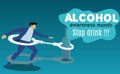 Vector illustration, stop drinking alcohol rules Royalty Free Stock Photo