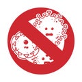 Vector illustration of stop virus sign in red color