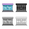 Vector design of store and market icon. Collection of store and mini stock symbol for web.