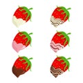 Vector Illustration with Strawberry in Chocolate