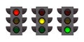 Vector Illustration street traffic lights set Royalty Free Stock Photo