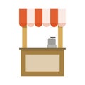 Vector illustration of street tray or store in flat style Royalty Free Stock Photo