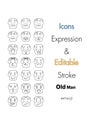 Vector illustration of stroke editable icons for Family