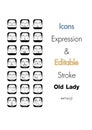 Vector illustration of stroke icons for Family