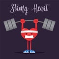 Strong Heart Character Lifting Heavy Weight