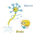 Illustration of neuron and brain