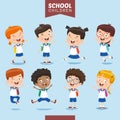 Vector Illustration Of Student Kids