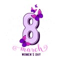 Vector illustration of stylish 8 march womens day background