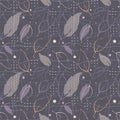 Seamless pattern with abstract leaves