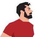 Vector illustration of a stylized portrait of a hipster man on a