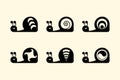 Symbols of nature. Snail logo icon set.