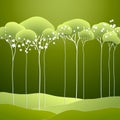 Vector illustration with stylized spring tree