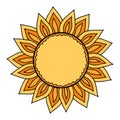 Vector illustration of stylized sun icon for Shrovetide or Maslenitsa rusian holiday. Folklore art, traditional symbol