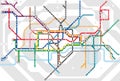 Vector illustration of the subway diagram of London City,Britain.