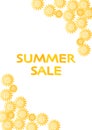 Vector illustration of summer sale background. Yellow sunflower pattern Royalty Free Stock Photo