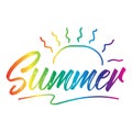 Vector illustration of summer text for stickers