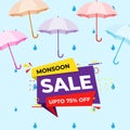 Vector illustration for Monsoon sale banner