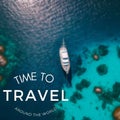 Vector illustration: summer travel advertising campaign. Time to travel as a concept of summer and travel agencies Royalty Free Stock Photo