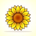 Vector yellow sunflower icon design