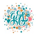 Vector illustration of Super Girl text Royalty Free Stock Photo