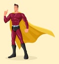 Superhero with gallant pose giving thumbs up