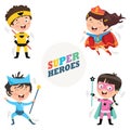 Vector Illustration Of Superheroes Royalty Free Stock Photo