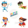 Vector Illustration Of Superheroes Royalty Free Stock Photo