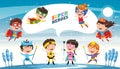 Vector Illustration Of Superheroes Royalty Free Stock Photo