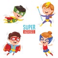 Vector Illustration Of Superheroes Royalty Free Stock Photo
