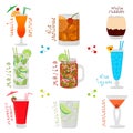 Vector illustration for sweet alcohol cocktail in glass Royalty Free Stock Photo