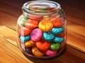 vector illustration of sweet glass jar