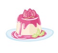 Panna cotta vector illustration