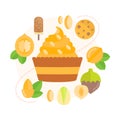 Vector Illustration of Sweets and Nuts.