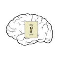 Vector illustration of a switch that turns on and off the brains