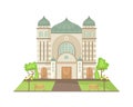 Vector illustration of a synagogue. Religious architectural building