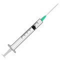 Vector illustration of a syringe with a needle medical instrument plastic for medicines vaccination of people and