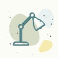Vector illustration table lamp icon. Desk lamp on multicolored background Royalty Free Stock Photo