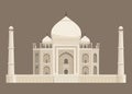 Vector illustration of Taj Mahal mausoleum in India