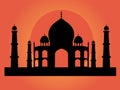 Taj Mahal Silhouette Vector Illustration