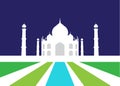 Vector Illustration of Taj Mahal.