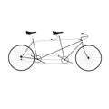 Vector illustration tandem bike. Royalty Free Stock Photo