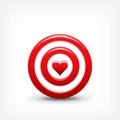 Vector illustration. Target with heart. Valentines day. Love aim. Royalty Free Stock Photo