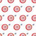 Vector illustration of target pattern. Seamless pattern of an arrow hitting a target. Royalty Free Stock Photo